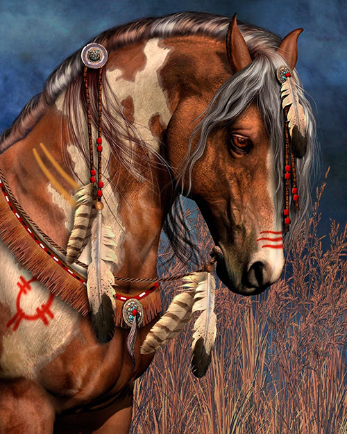 Paard met veren – Steen voor Steen Painting