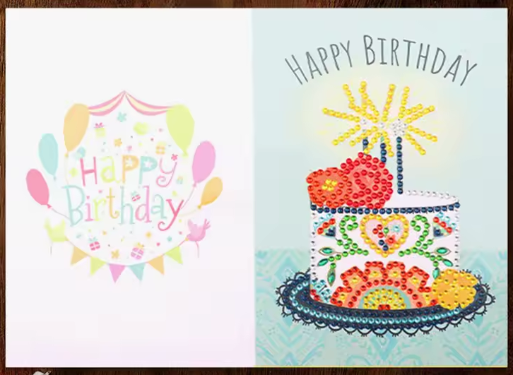 Wenskaart Happy Birthday Witte Taart