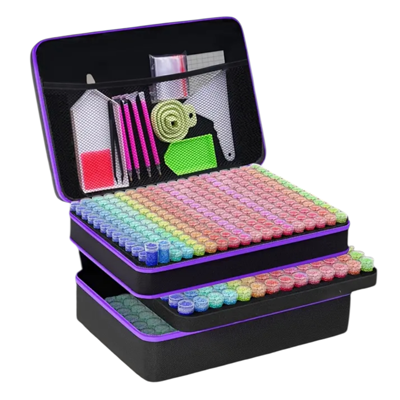 Koffer met 510 ronde potjes