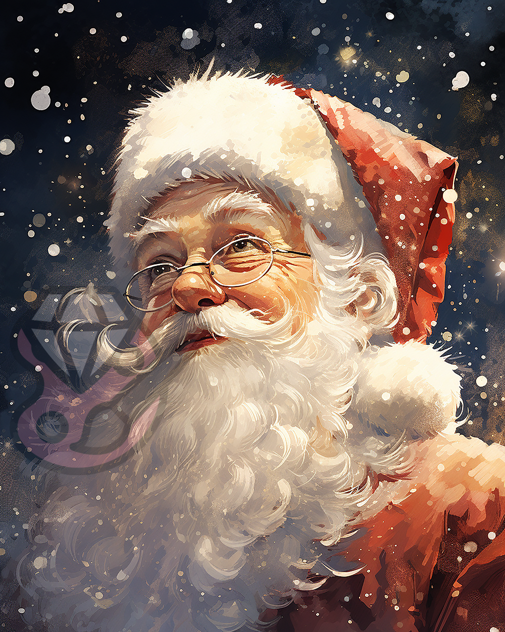 Kerstman in de sneeuw