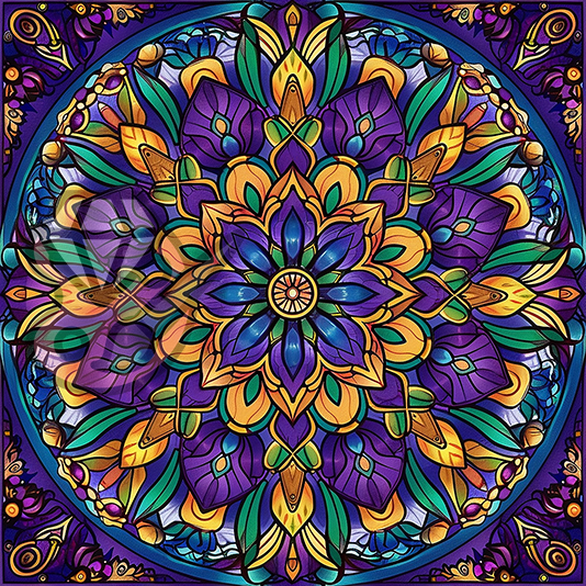 Mandala Paars & Geel