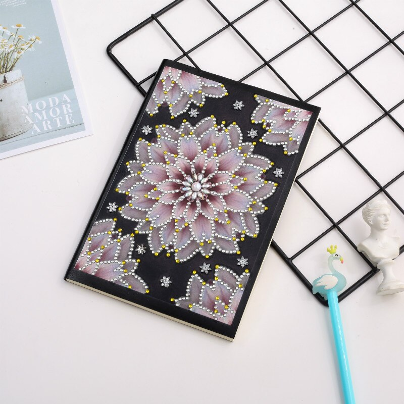 Diamond Painting Notitieboekje Roze Bloemen