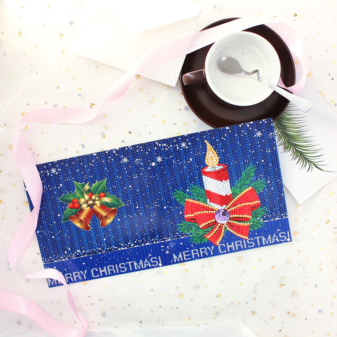 Kerstkaart Kaars Merry Christmas