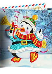 Kerstkaart Pinguin met trompet