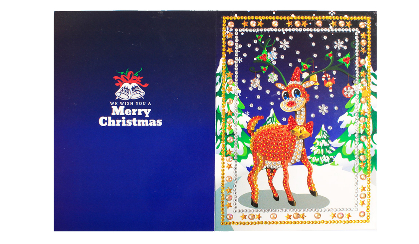 Kerstkaart Rendier in Bos