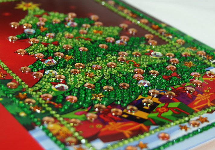 Kerstkaart Kerstboom Rood