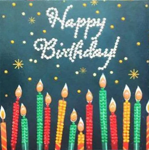 Wenskaart Happy Birthday Kaarsen
