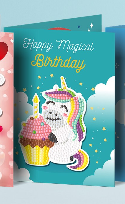 Wenskaart Happy Magical Birthday Unicorn Cupcake