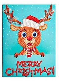 Kerstkaart Rendier met kerstmuts