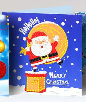 Kerstkaart Kerstman Schoorsteen