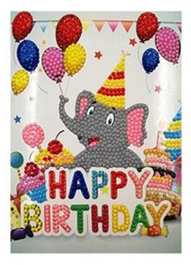 Wenskaart Happy Birthday Olifant