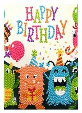 Wenskaart Happy Birthday Monsters