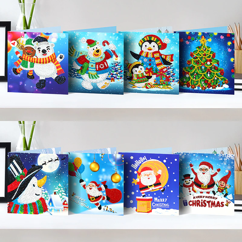 Kerstkaarten set G, 8 stuks
