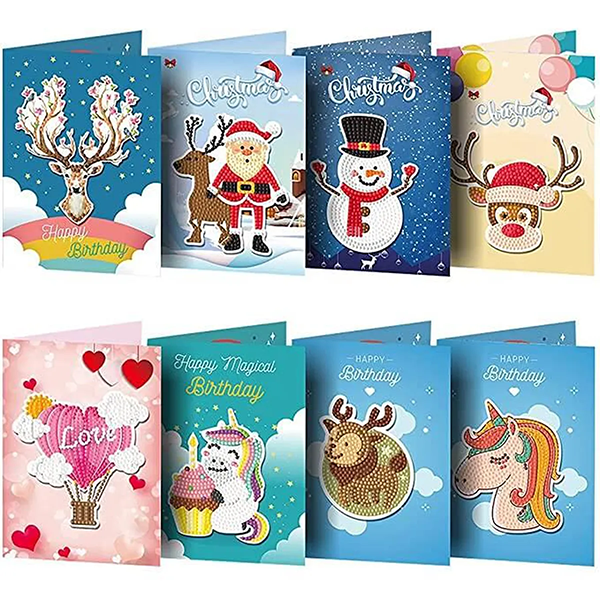 Kerstkaarten Set L, 8 stuks combi