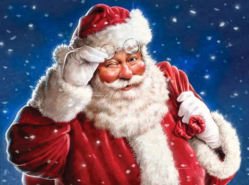 Kerstman bril groet