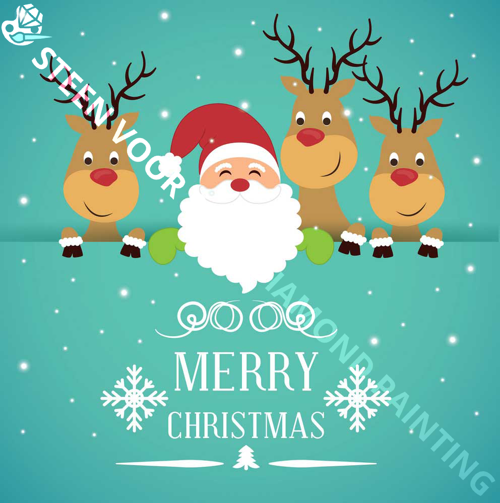 Merry Christmas Kerstman en Rendieren