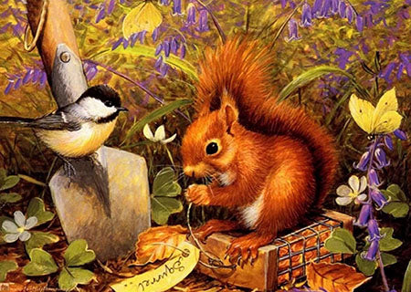 Eekhoorn en Koolmeesje