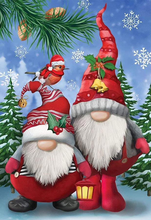 Kerst Gnomes in de sneeuw