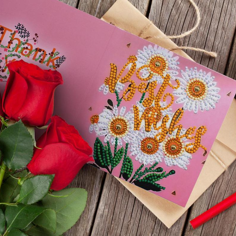Wenskaart Best Wishes Bloemen